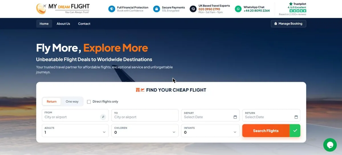 My Dream Flight website